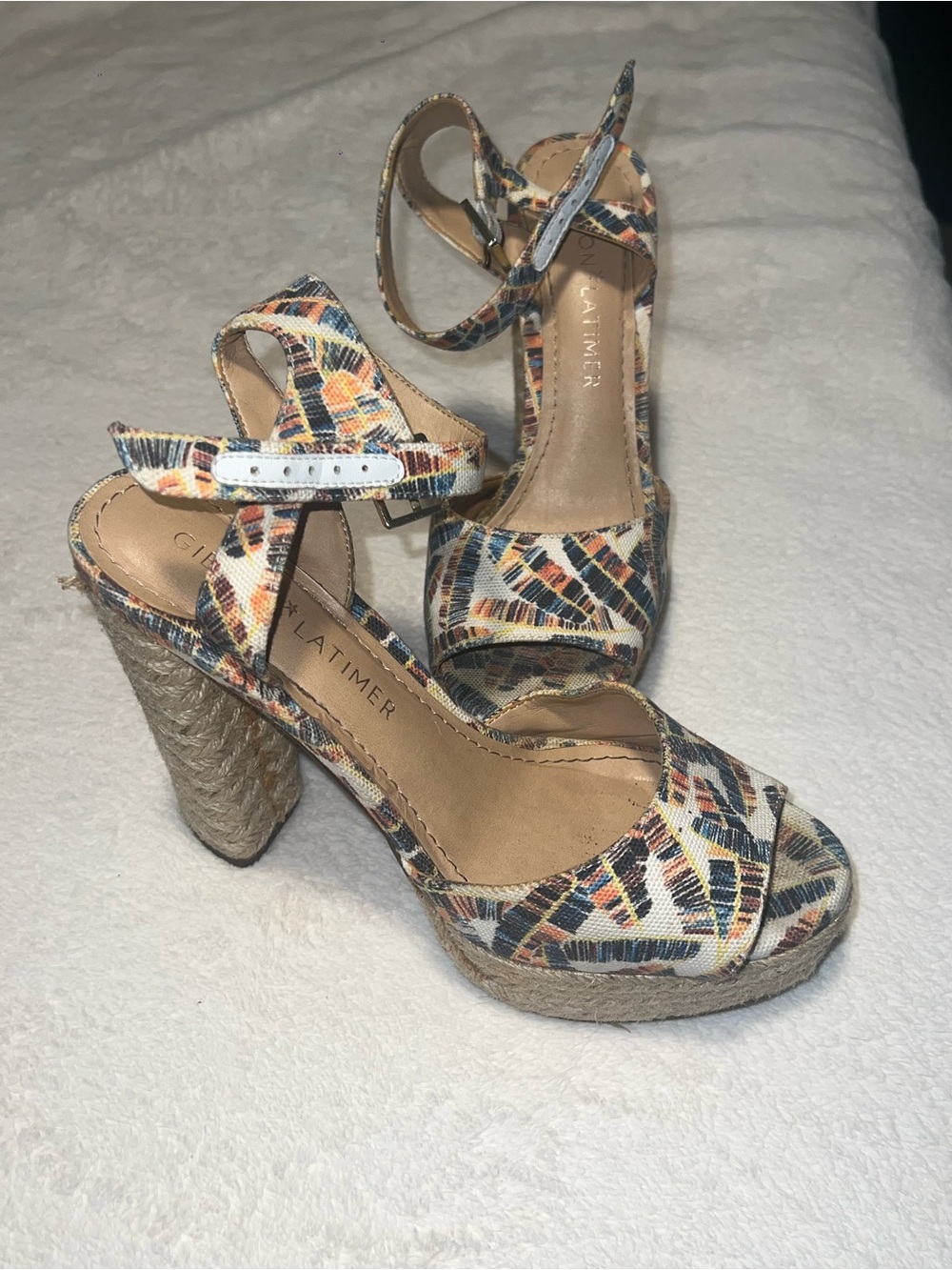 Gibson Latimer Multicolor Woven Espadrille Wedge Sandals